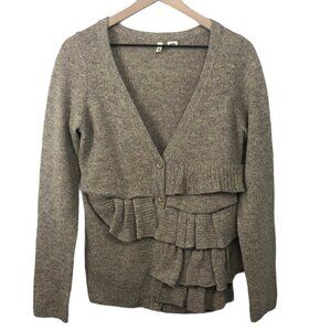 Moth Anthropologie Split Decision Ruffle Sweater